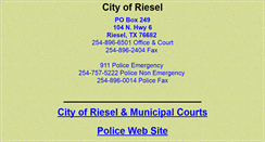 Desktop Screenshot of cityofriesel.com
